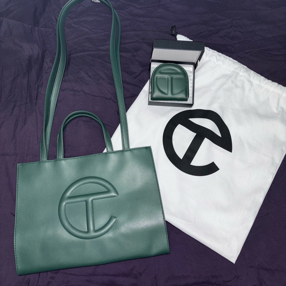Telfar Forest Green Tote Bag & Wallet Set NWT